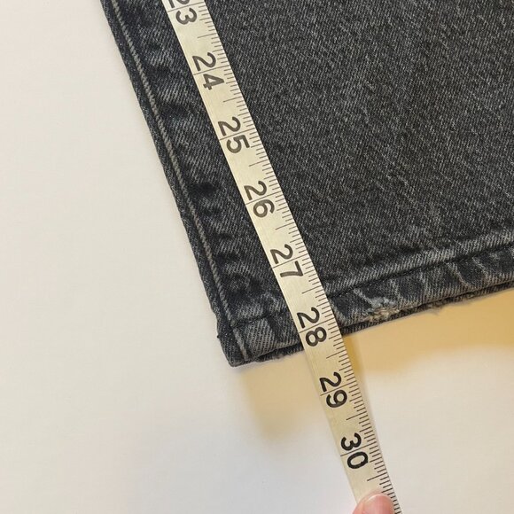 Good American Good Girlfriend Jeans High Rise Black Distressed Stretch Denim - Picture 14 of 14